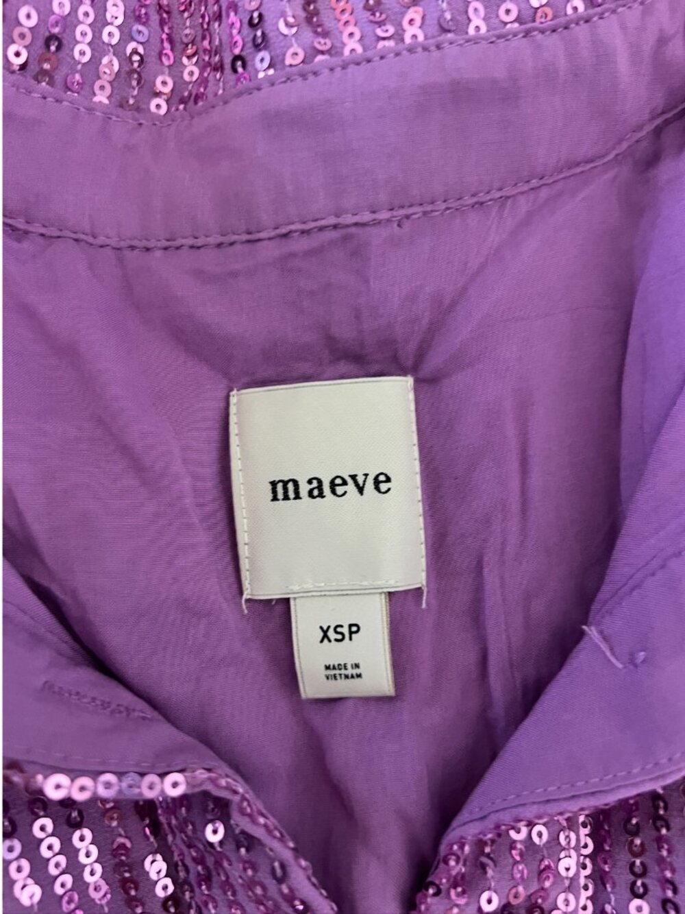 Maeve Bettina Tiered Shirt Dress: Sequin Mini size XSP - Picture 14 of 14